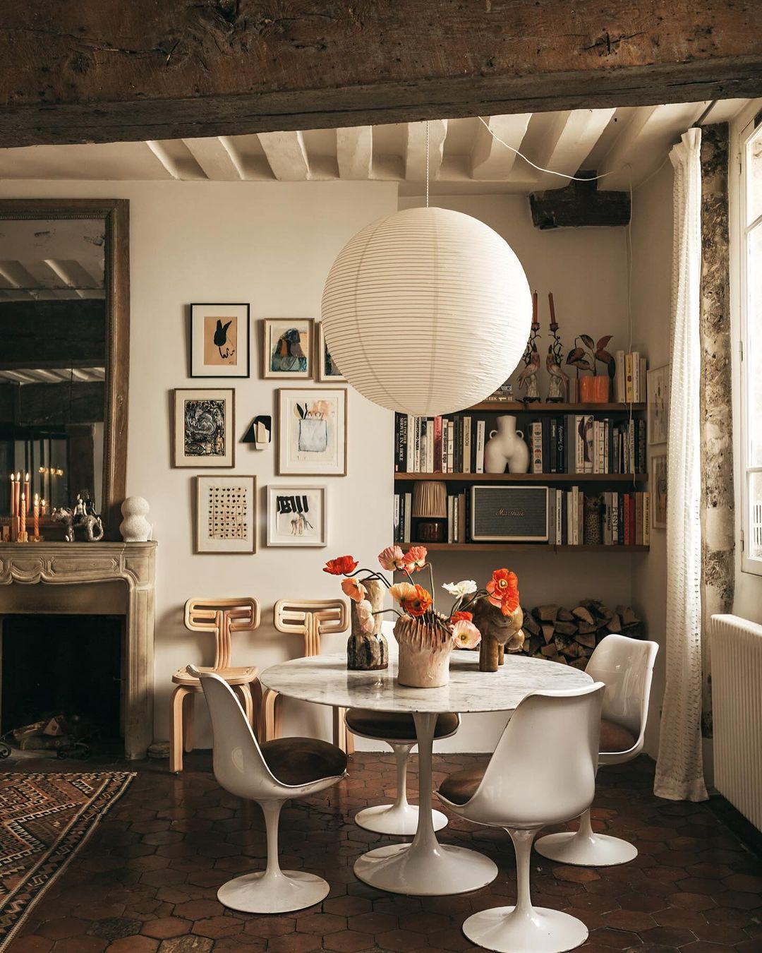 Kirei hvid papirlanterne pendel, mid-century form