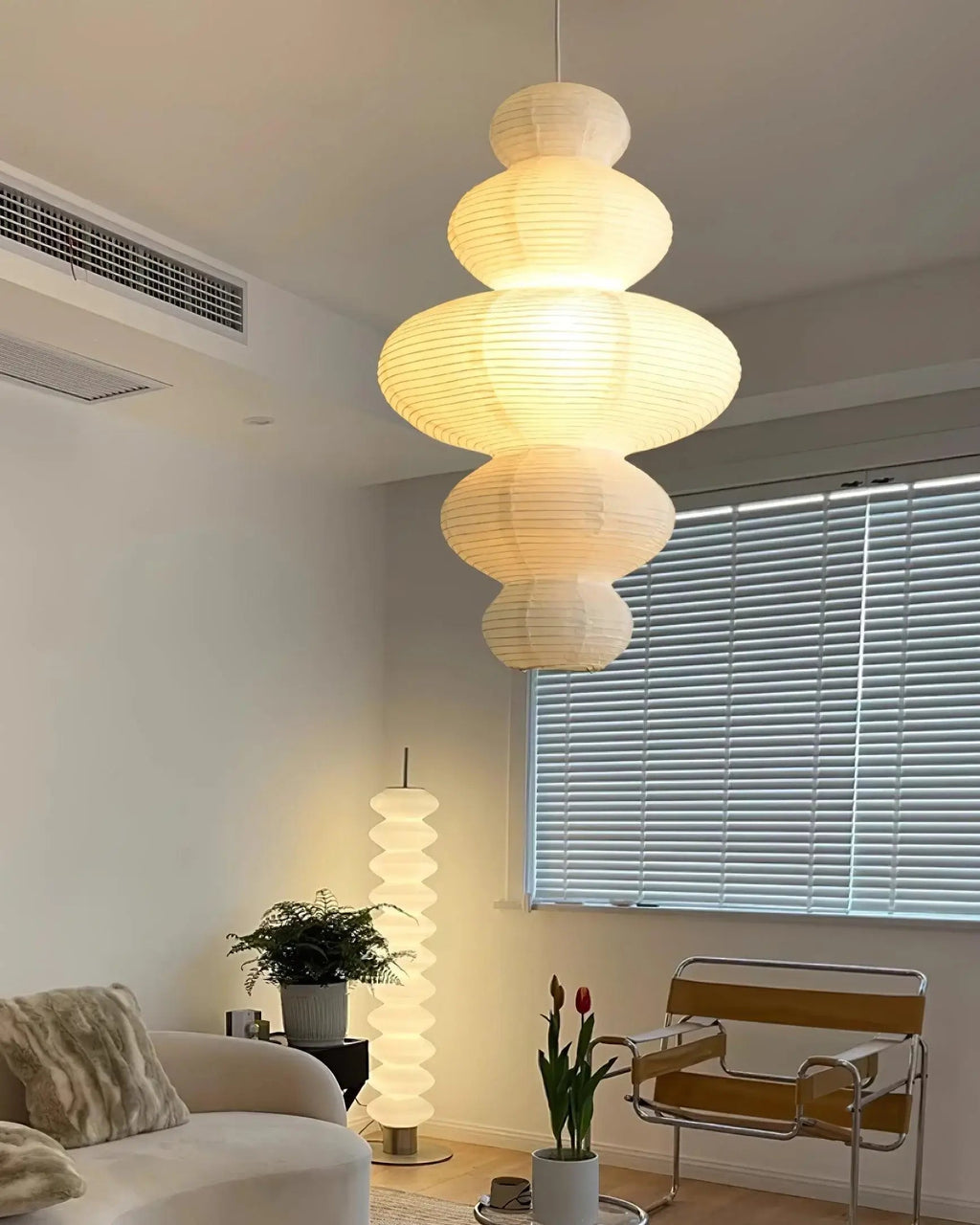Luminous rizspapír függeszték szobrászati mennyezeti lámpa hangulatos helyiségekbe