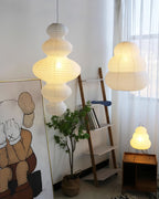 LumenRipple rispapperpendellampa med sladd, handgjord