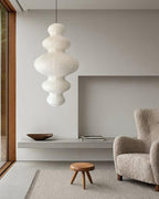 LumenRipple rispapperpendellampa med sladd, handgjord