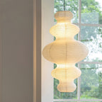 LumenRipple rispapperpendellampa med sladd, handgjord