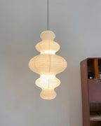 LumenRipple rispapperpendellampa med sladd, handgjord