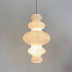 LumenRipple rispapperpendellampa med sladd, handgjord