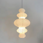 LumenRipple rispapperpendellampa med sladd, handgjord