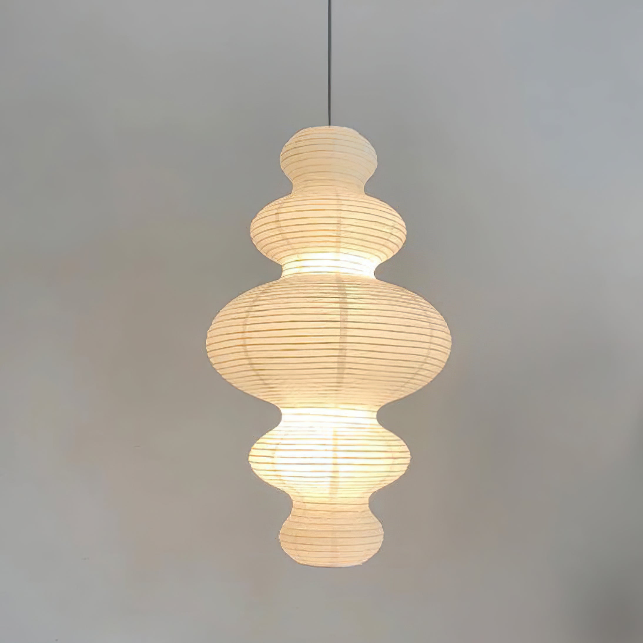 LumenRipple rispapperpendellampa med sladd, handgjord