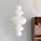 LumenRipple rispapperpendellampa med sladd, handgjord