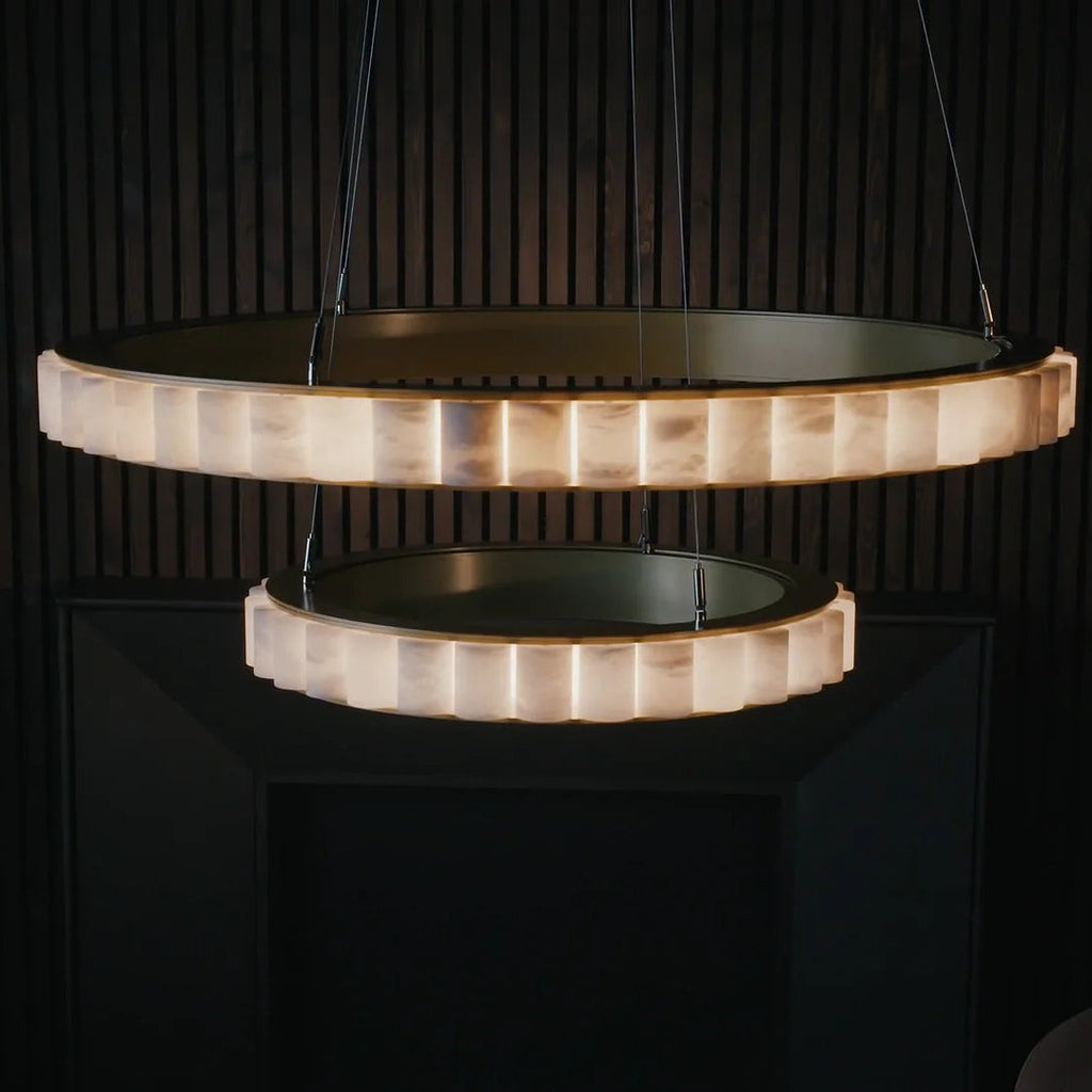 Orion dubbele ring albast kroonluchter | Fioriscas