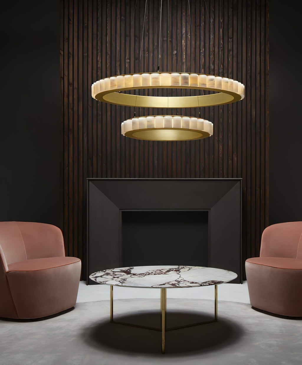 Orion dubbele ring albast kroonluchter | Fioriscas