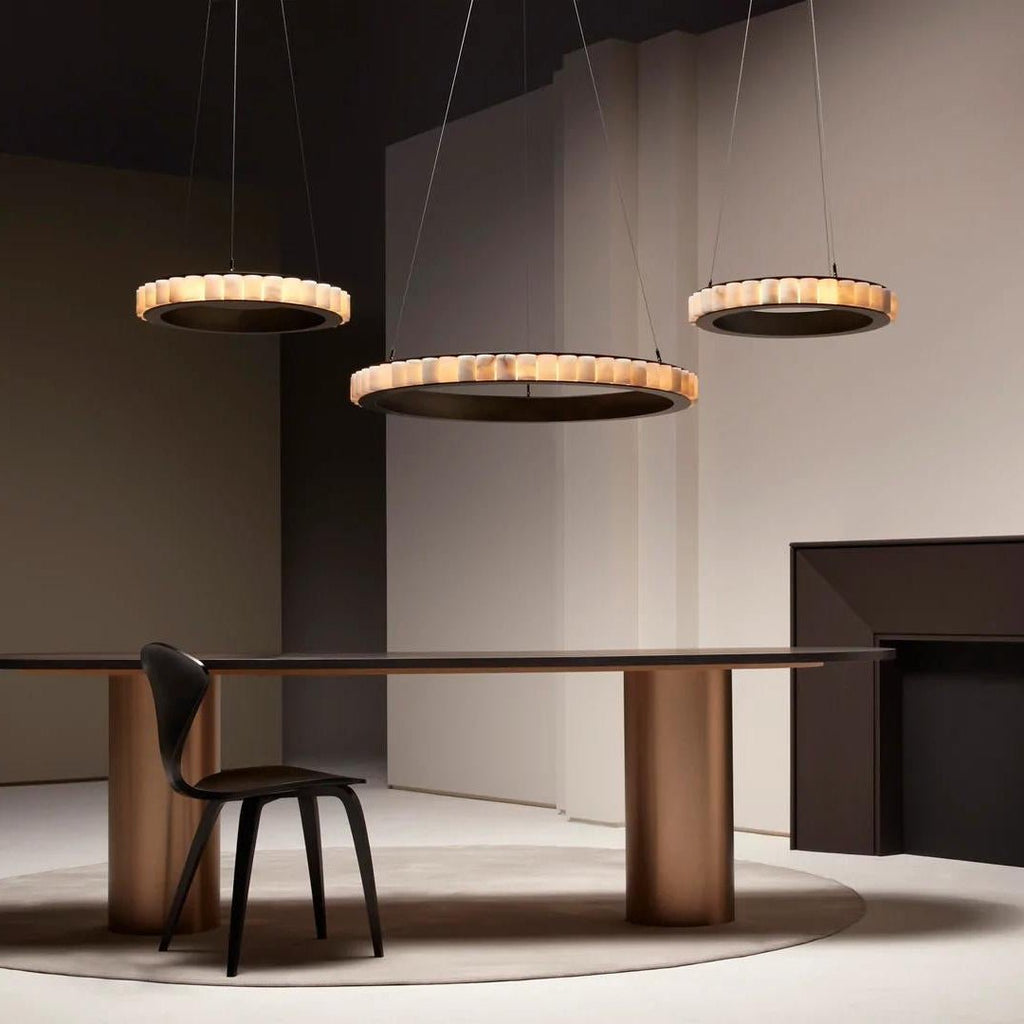 Orion dubbele ring albast kroonluchter | Fioriscas