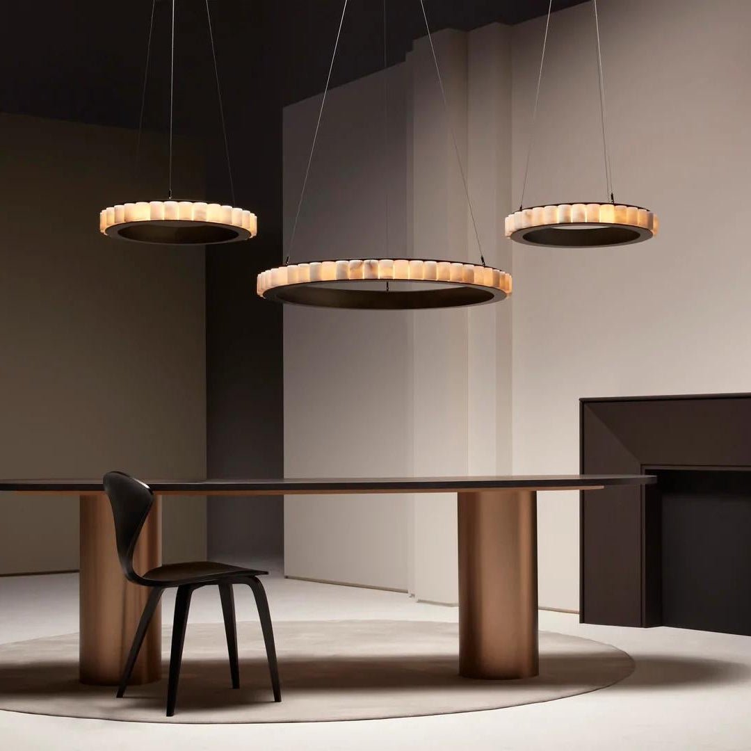 Orion dubbele ring albast kroonluchter | Fioriscas