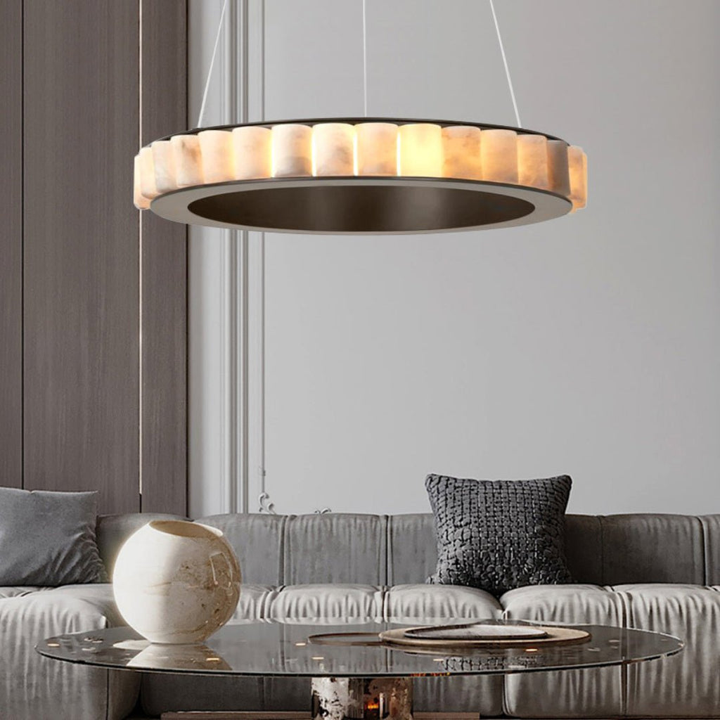 Orion dubbele ring albast kroonluchter | Fioriscas