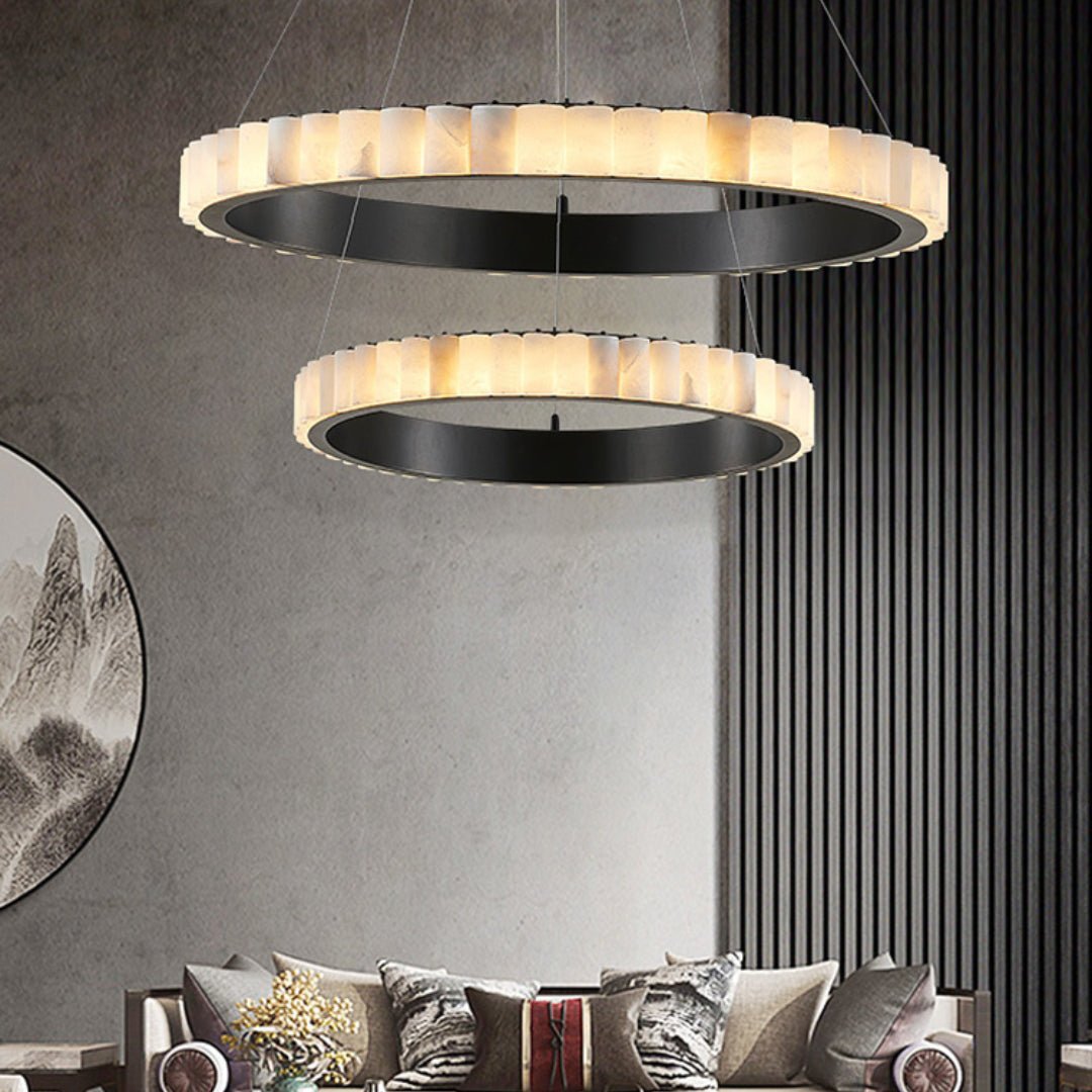 Orion dubbele ring albast kroonluchter | Fioriscas