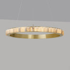 Orion Double Ring Alabaster Chandelier - Neutralighting