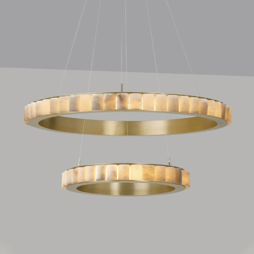Orion dubbele ring albast kroonluchter | Fioriscas