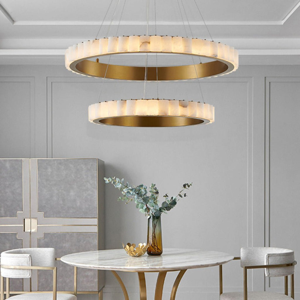 Orion dubbele ring albast kroonluchter | Fioriscas