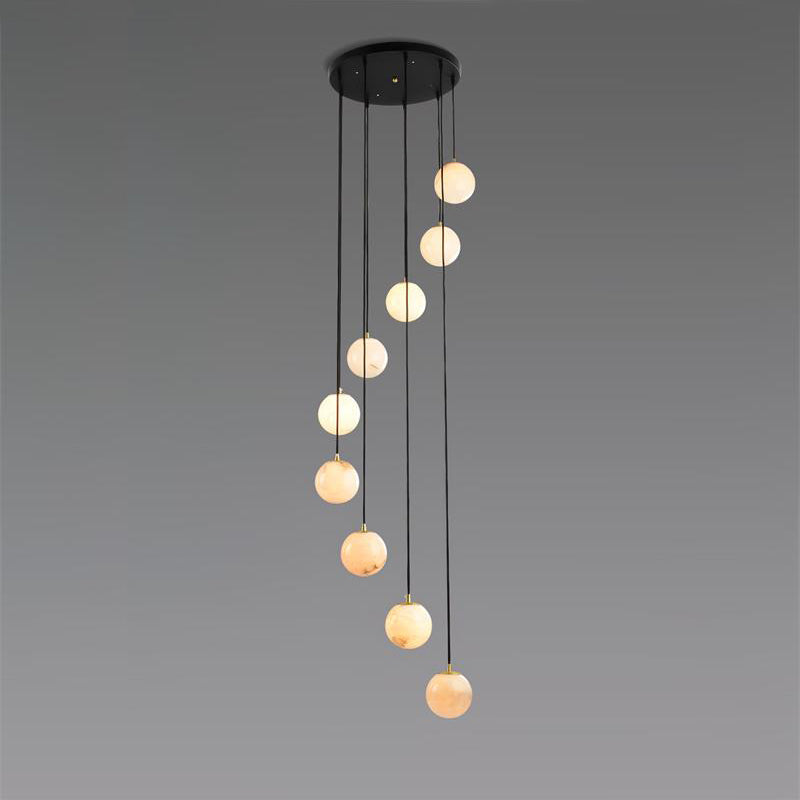 Gloruvye Balls Modern Cluster Alabaster Chandelier - Neutralighting