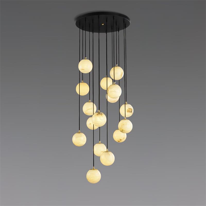 Gloruvye Balls Modern Cluster Alabaster Chandelier - Neutralighting