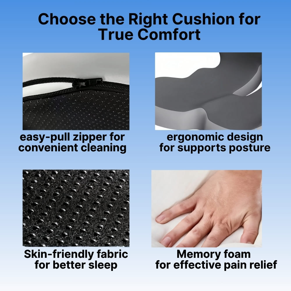 Cuscino per seduta in memory foam Alvara con supporto lombare per la schiena