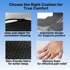 Cuscino per seduta in memory foam Alvara con supporto lombare per la schiena