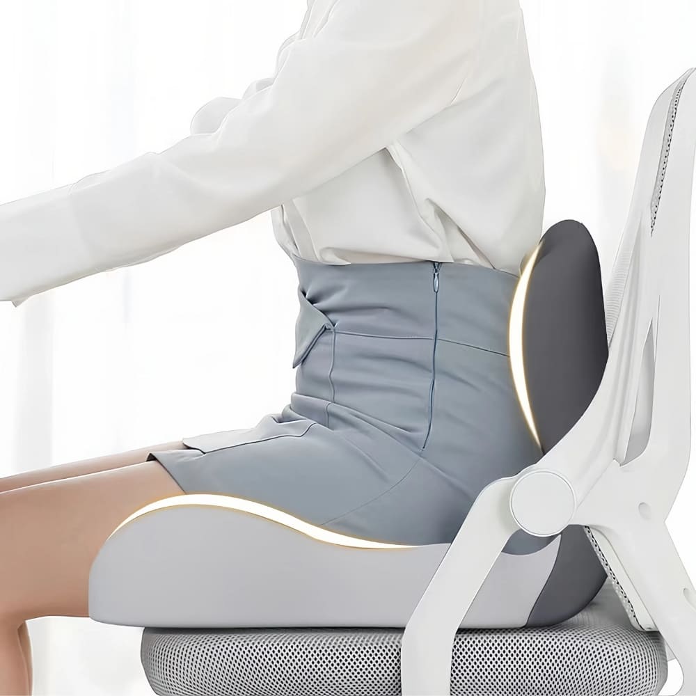 Cuscino per seduta in memory foam Alvara con supporto lombare per la schiena