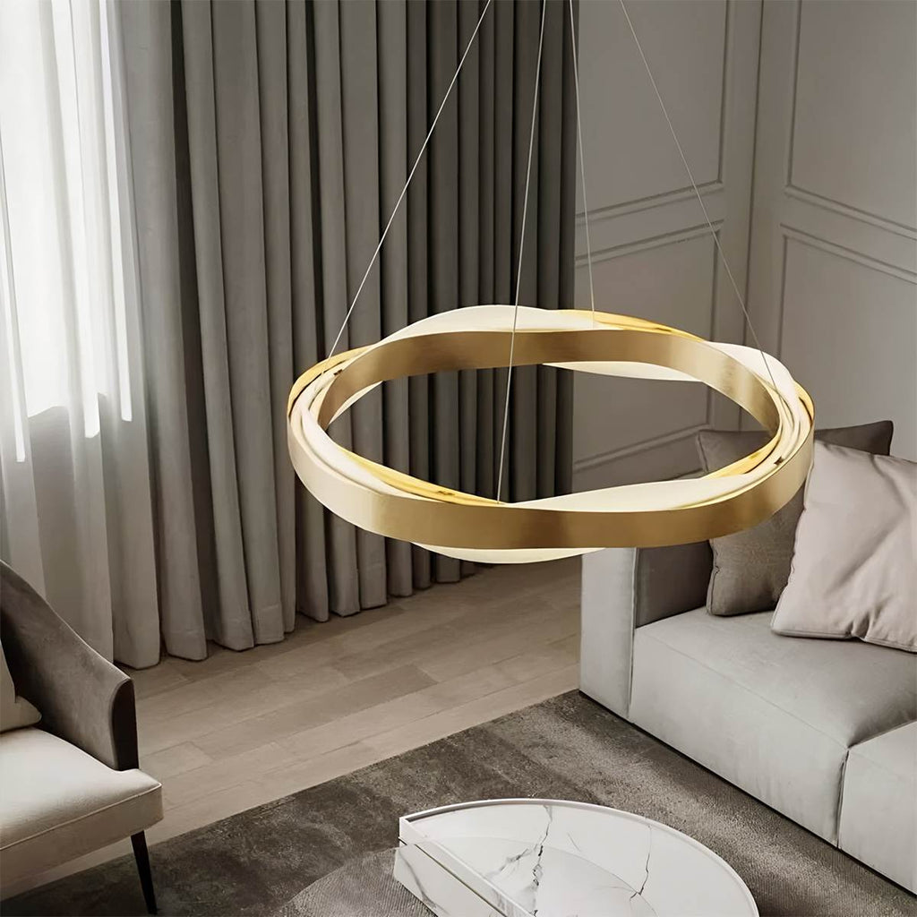Wavecrest LED Chandelier for Dining Rooms in Stainless Steel and Acrylic