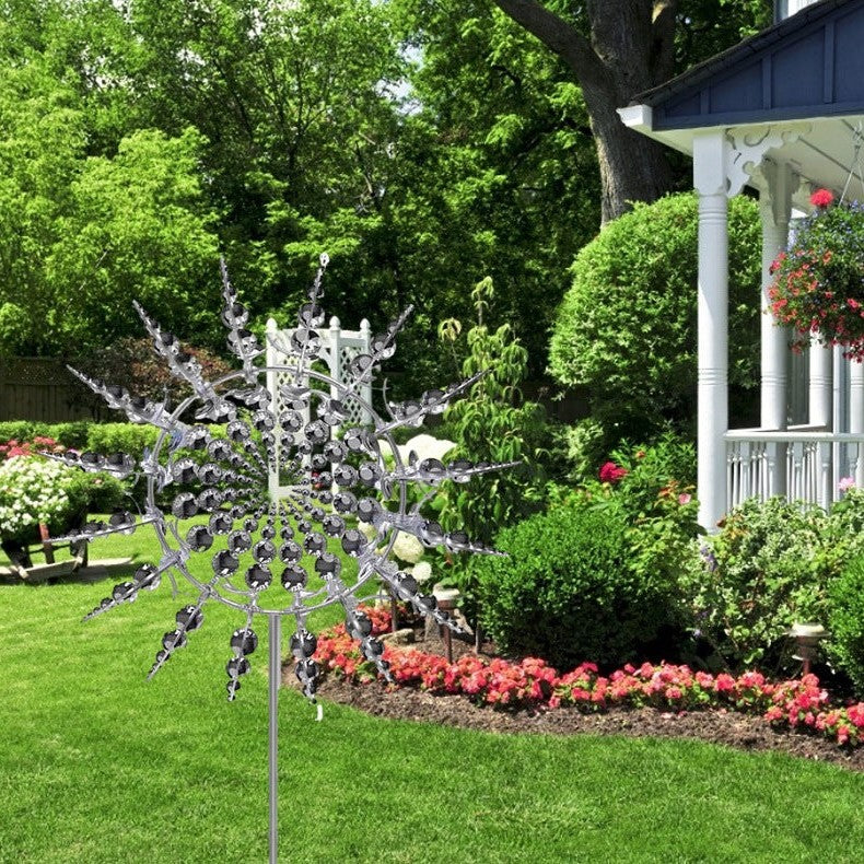 Roestbestendige kinetische windspinner voor tuindecoratie, metalen ontwerp met 18 bladen