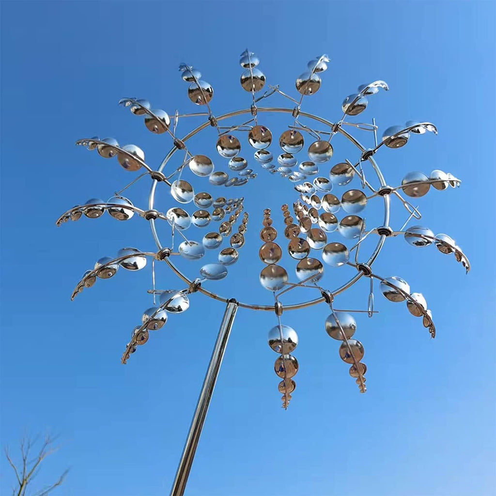 Roestbestendige kinetische windspinner voor tuindecoratie, metalen ontwerp met 18 bladen