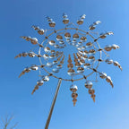 Roestbestendige kinetische windspinner voor tuindecoratie, metalen ontwerp met 18 bladen