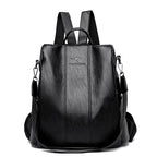 Theft-Proof Leather Backpack for Women in Vintage Style