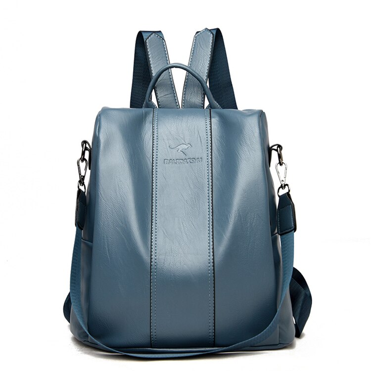 Theft-Proof Leather Backpack for Women in Vintage Style