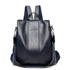 Theft-Proof Leather Backpack for Women in Vintage Style