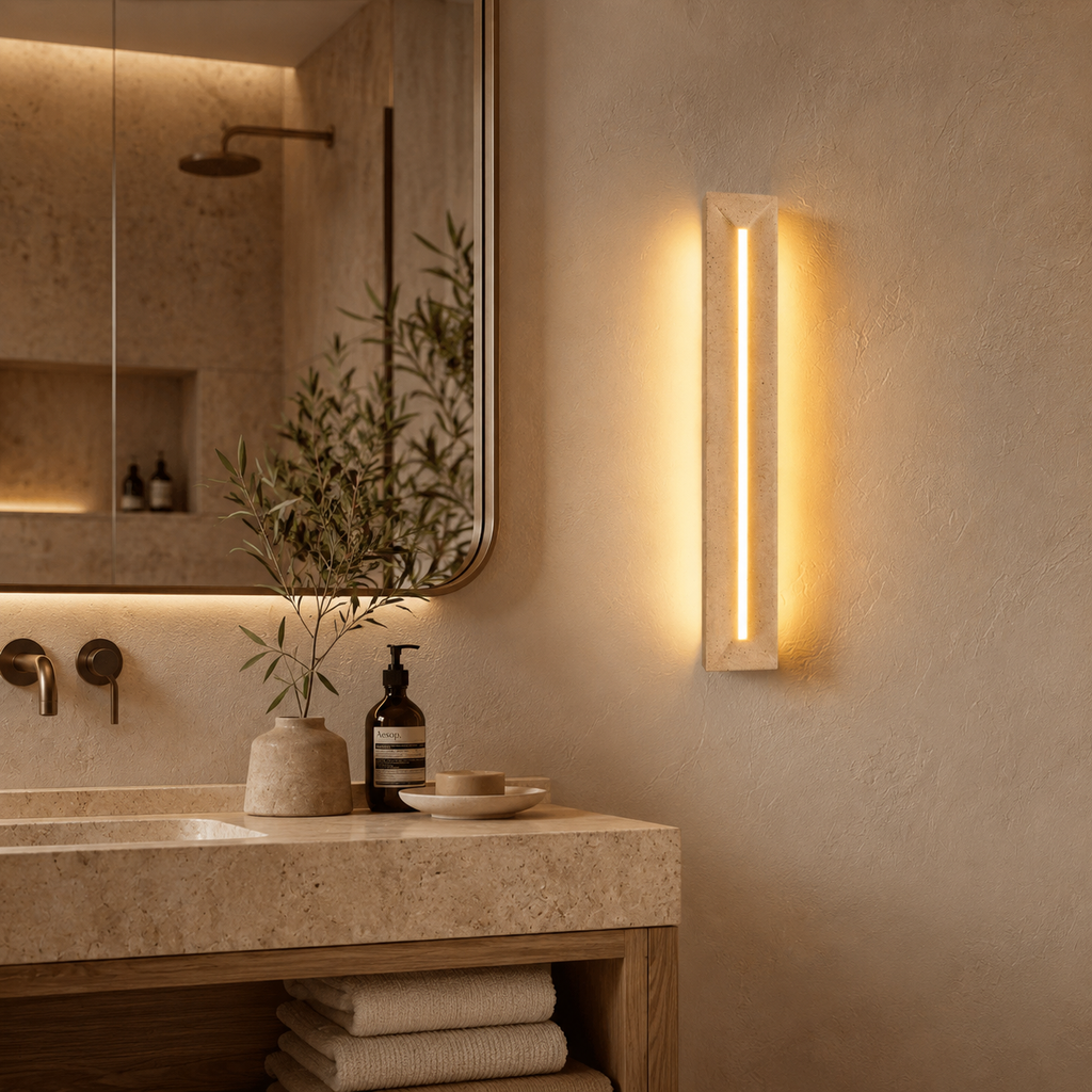 Aurelia Travertine Integrated LED Wall Lamp For Minimalist Interiors