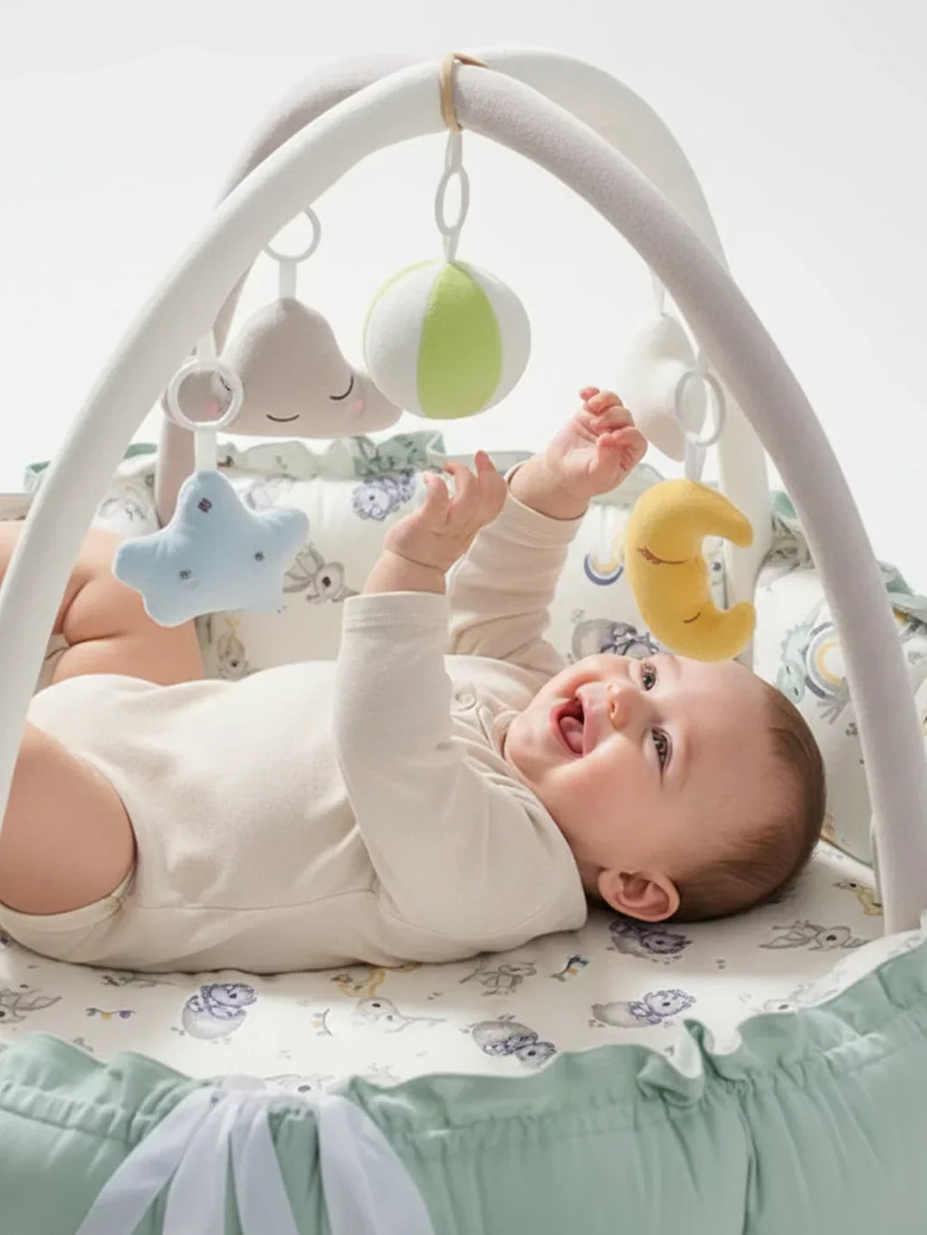 Convertible Baby Play Gym With Sensory Arch & Play Mat