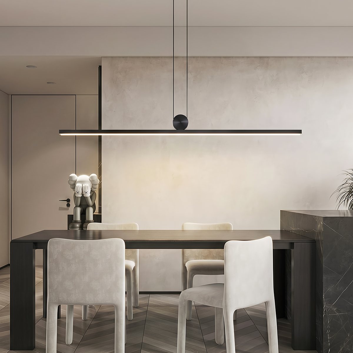 Minimalistyczna lampa wisząca HaloArc z aluminium z okrągłym połączeniem