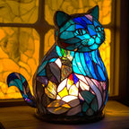 Bunte Akzentleuchte aus Vitrageglas in Tierform, Vitrafauna