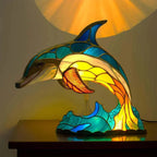 Bunte Akzentleuchte aus Vitrageglas in Tierform, Vitrafauna