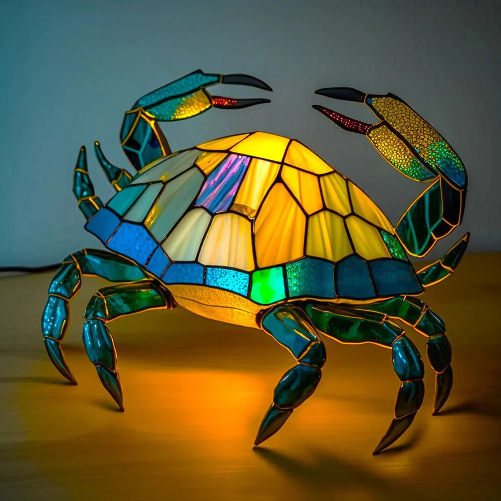Bunte Akzentleuchte aus Vitrageglas in Tierform, Vitrafauna