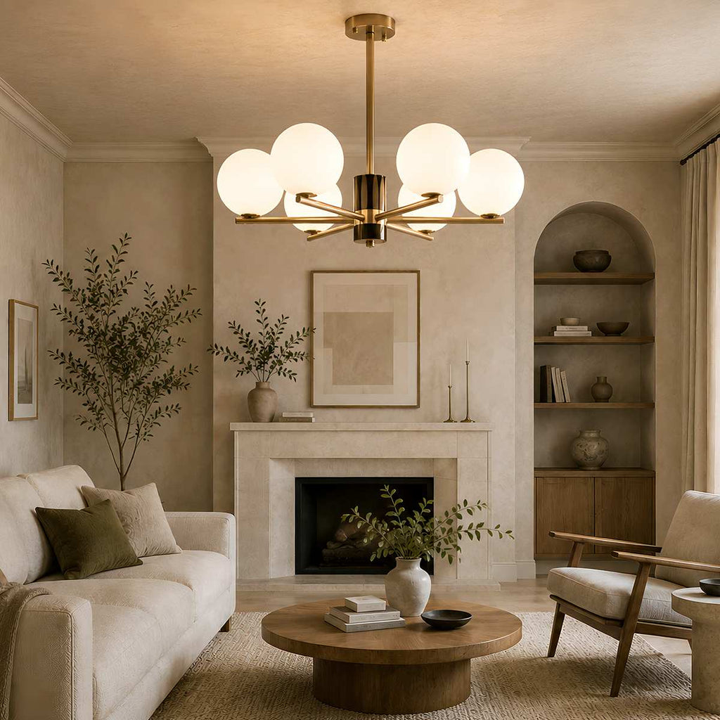 AstraGlobe Chandelier With Ambient Globe Shades For Dining Rooms