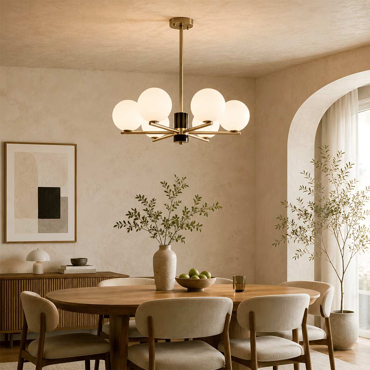 AstraGlobe Chandelier With Ambient Globe Shades For Dining Rooms