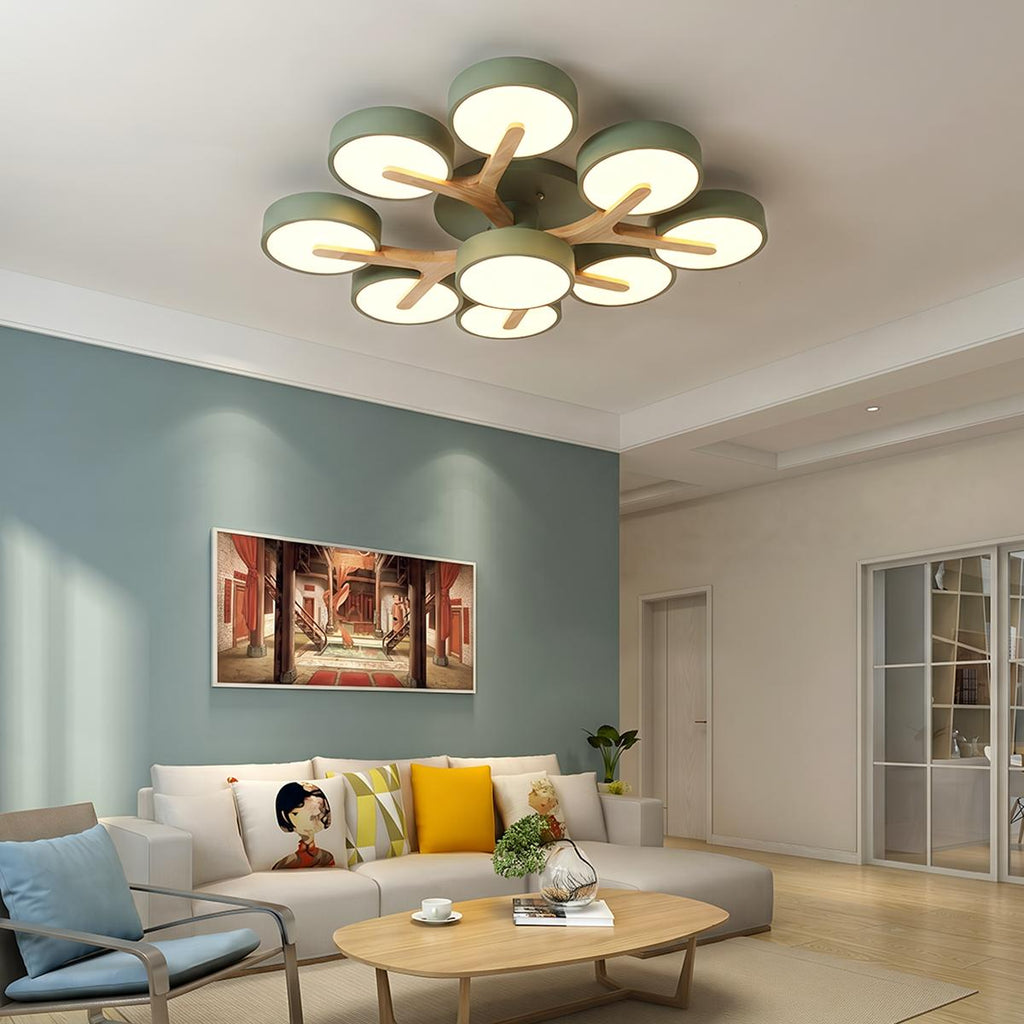 Lampa sufitowa LumaWood Fusion z aluminiowym korpusem i dyfuzorem LED