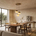 Asteria Alabaster Pendant Light With Marble Shade And Matte Base