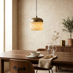 Asteria Alabaster Pendant Light With Marble Shade And Matte Base