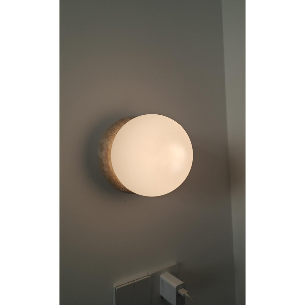 Blikuvys moderne minimalistisk travertin glas væglampe | Fioriscas