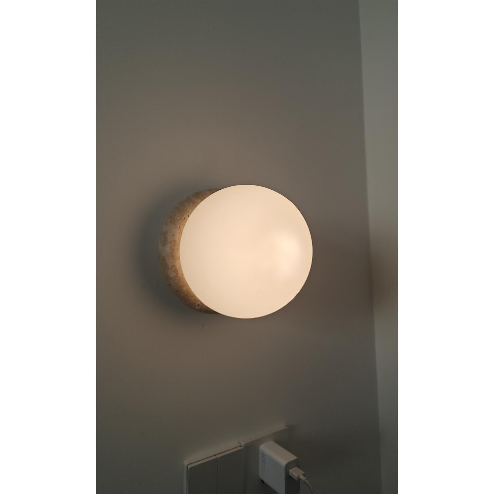 Blikuvys moderne minimalistisk travertin glas væglampe | Fioriscas