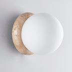 Blikuvys moderne minimalistisk travertin glas væglampe | Fioriscas