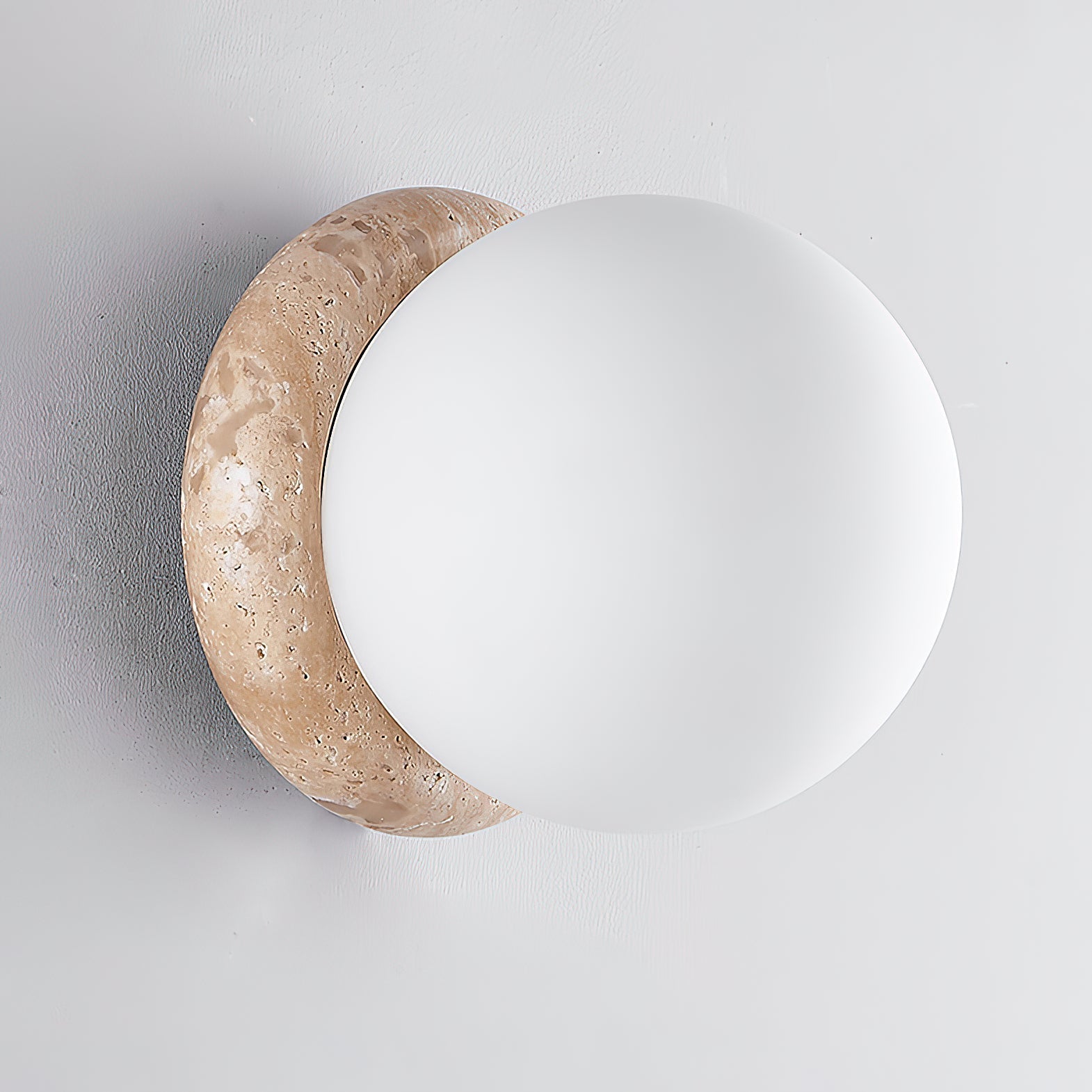 Blikuvys moderne minimalistisk travertin glas væglampe | Fioriscas