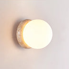Blikuvys moderne minimalistisk travertin glas væglampe | Fioriscas