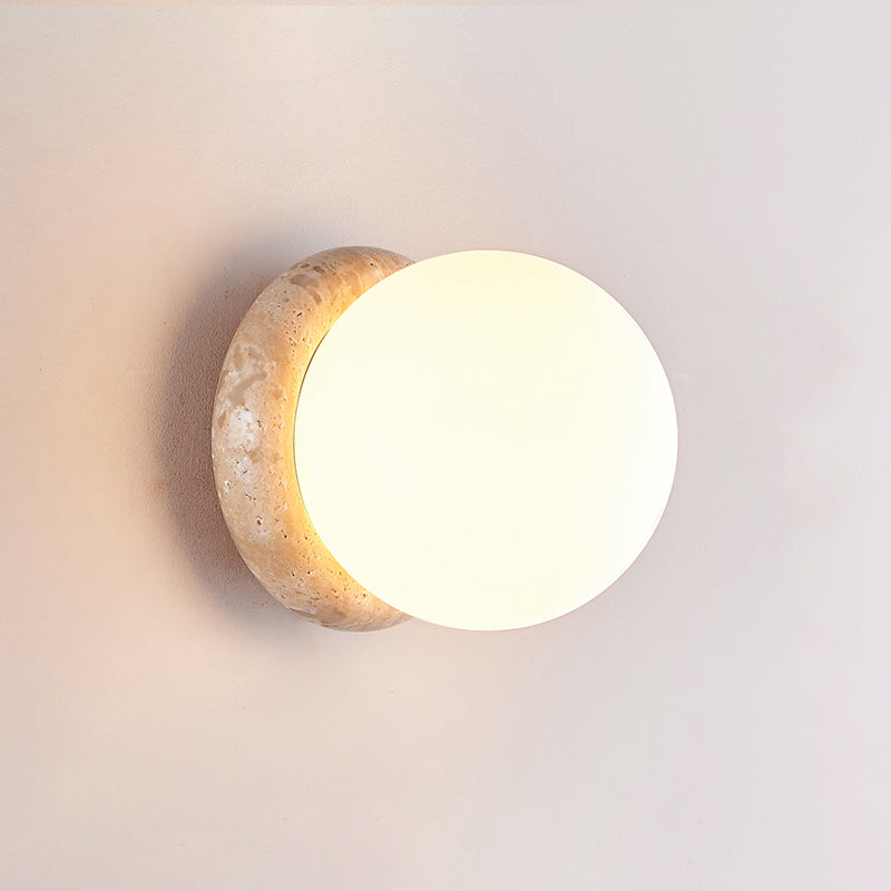 Blikuvys moderne minimalistisk travertin glas væglampe | Fioriscas