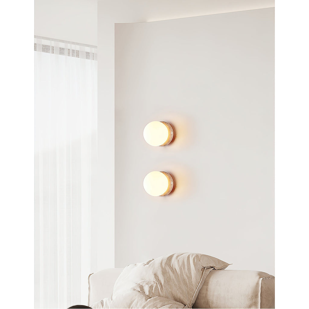 Blikuvys moderne minimalistisk travertin glas væglampe | Fioriscas