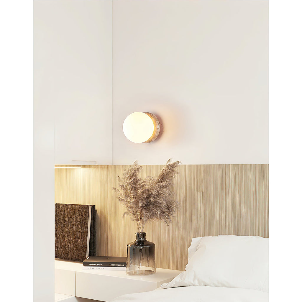 Blikuvys moderne minimalistisk travertin glas væglampe | Fioriscas